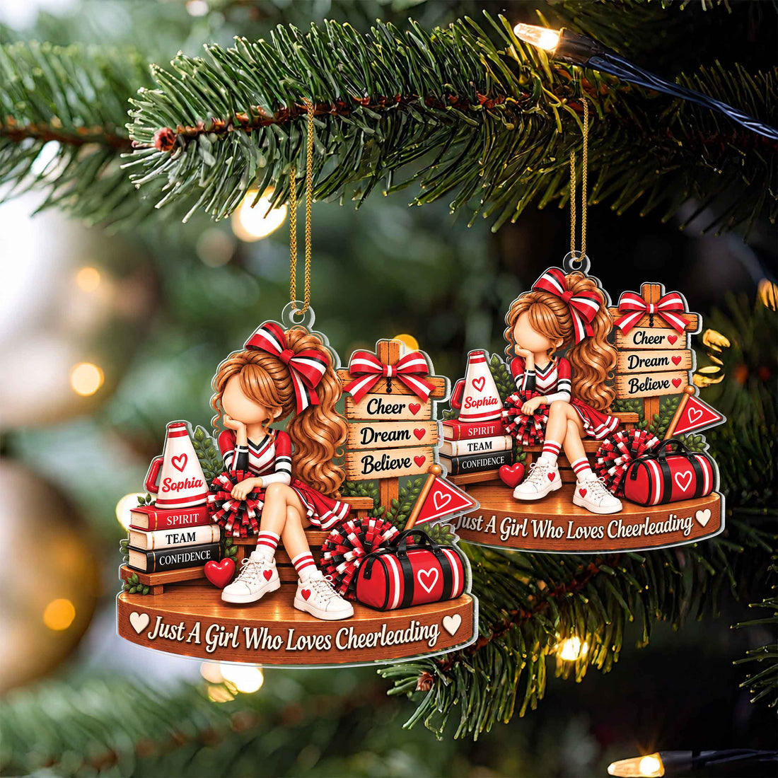 custom tên, cho 3 4 option màu chi đó phổ biến của cái bọn cổ vũ ni á - Personalized Custom Acrylic Ornament, Christmas Gift - SPT001_ACO