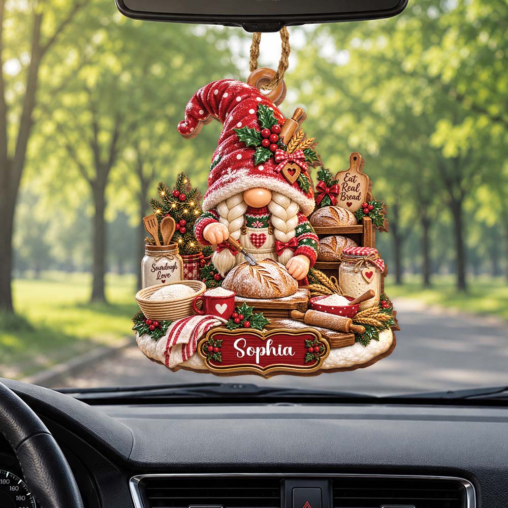 Christmas Sourdough Love, Personalized Wood Ornament, Gift for Bread Bakers & Baking Lovers - XMAS001_WDO