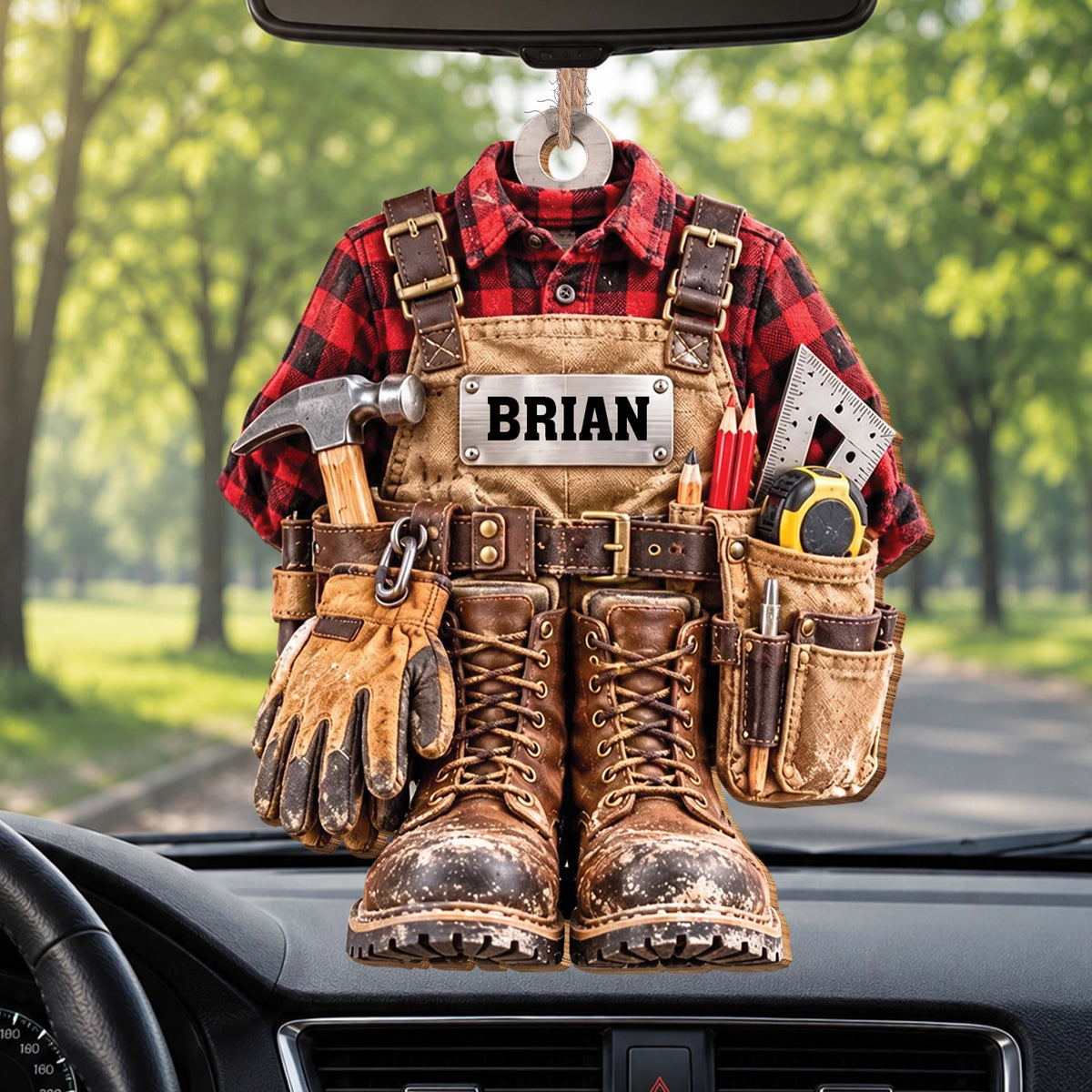 Personalized Handyman Wooden Ornament – Custom Name Construction Worker Christmas Tree Decoration, Unique Gift for Builder or Contractor - JBS013_WDO