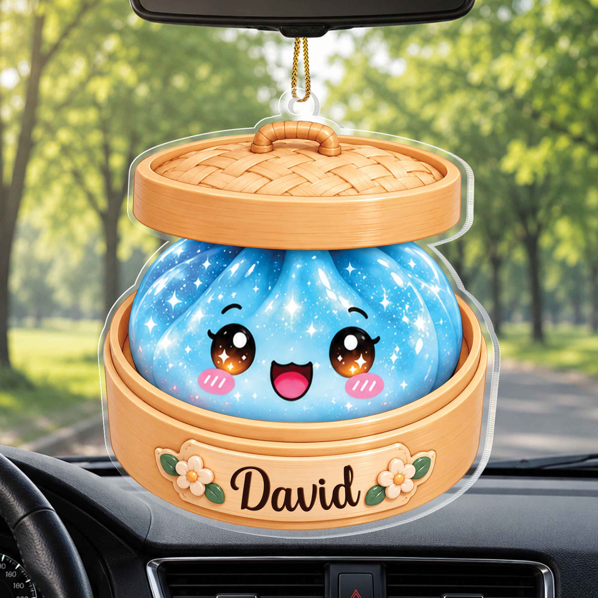 Personalized Dumpling Christmas Ornament with Name – Cute Acrylic Ornament – Gift for Kids & Dumpling Lovers - FAM004_ACO