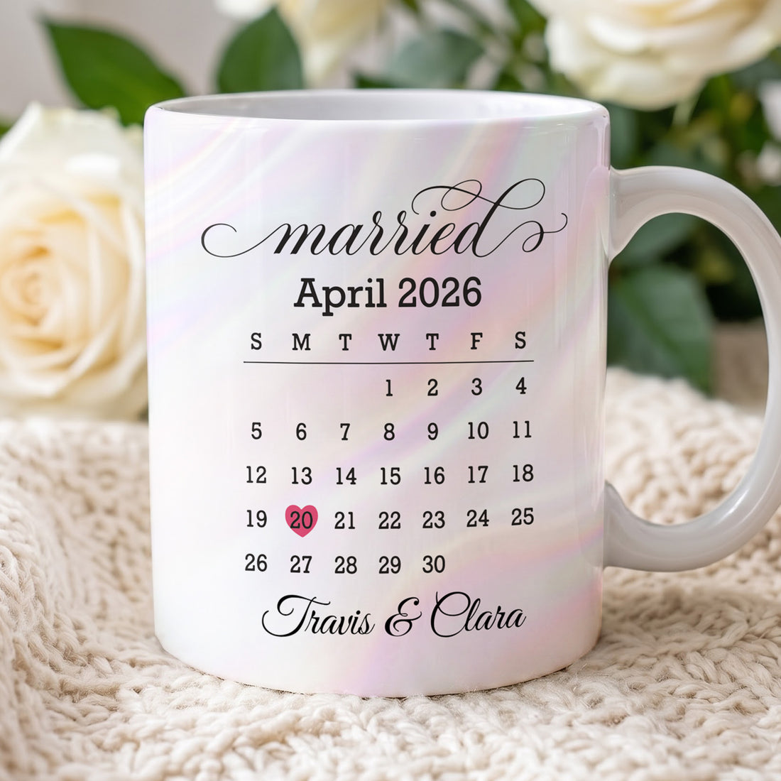 Personalized Wedding Date Calendar Mug - Personalized Custom Coffee Mug - CPL001_MG