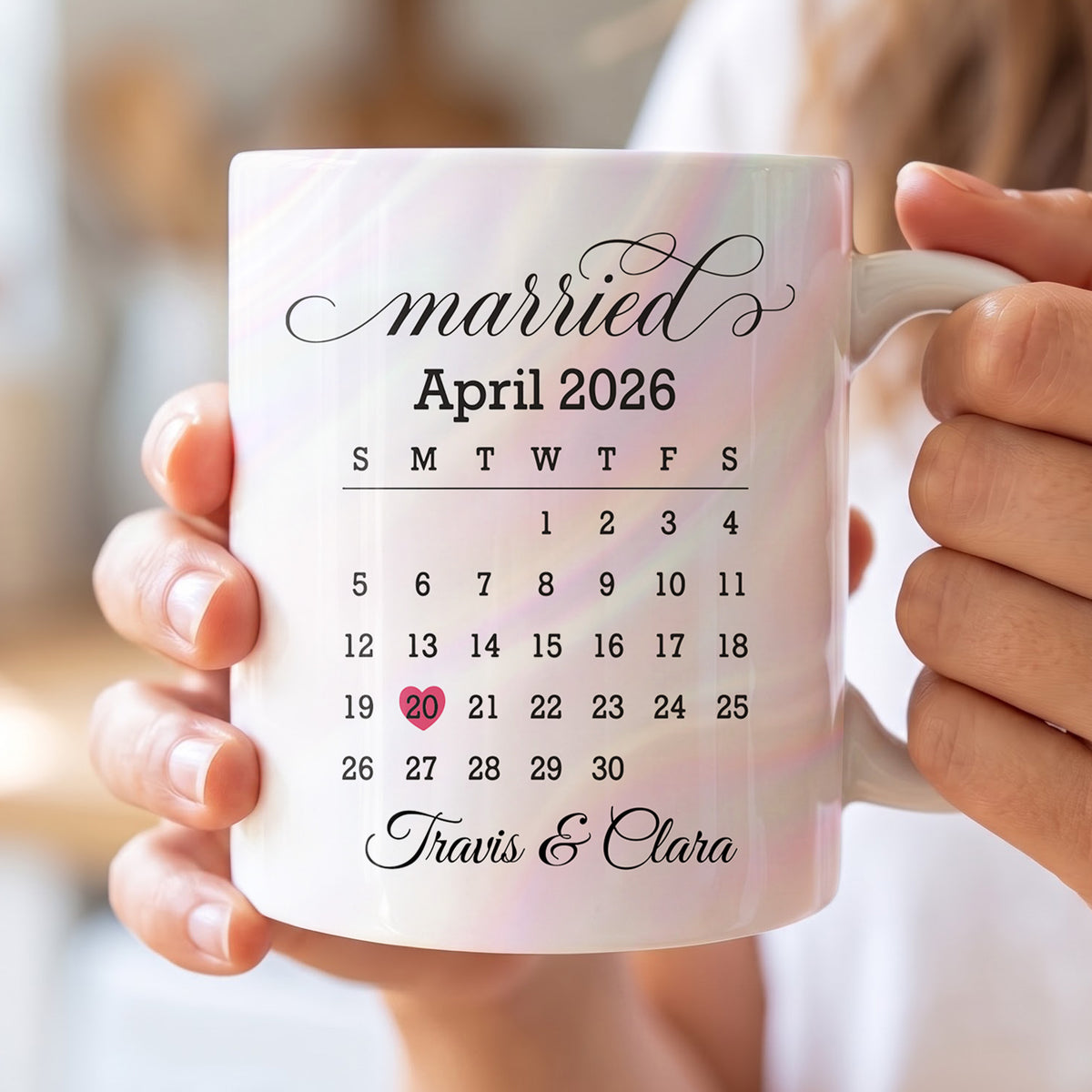 Personalized Wedding Date Calendar Mug - Personalized Custom Coffee Mug - CPL001_MG