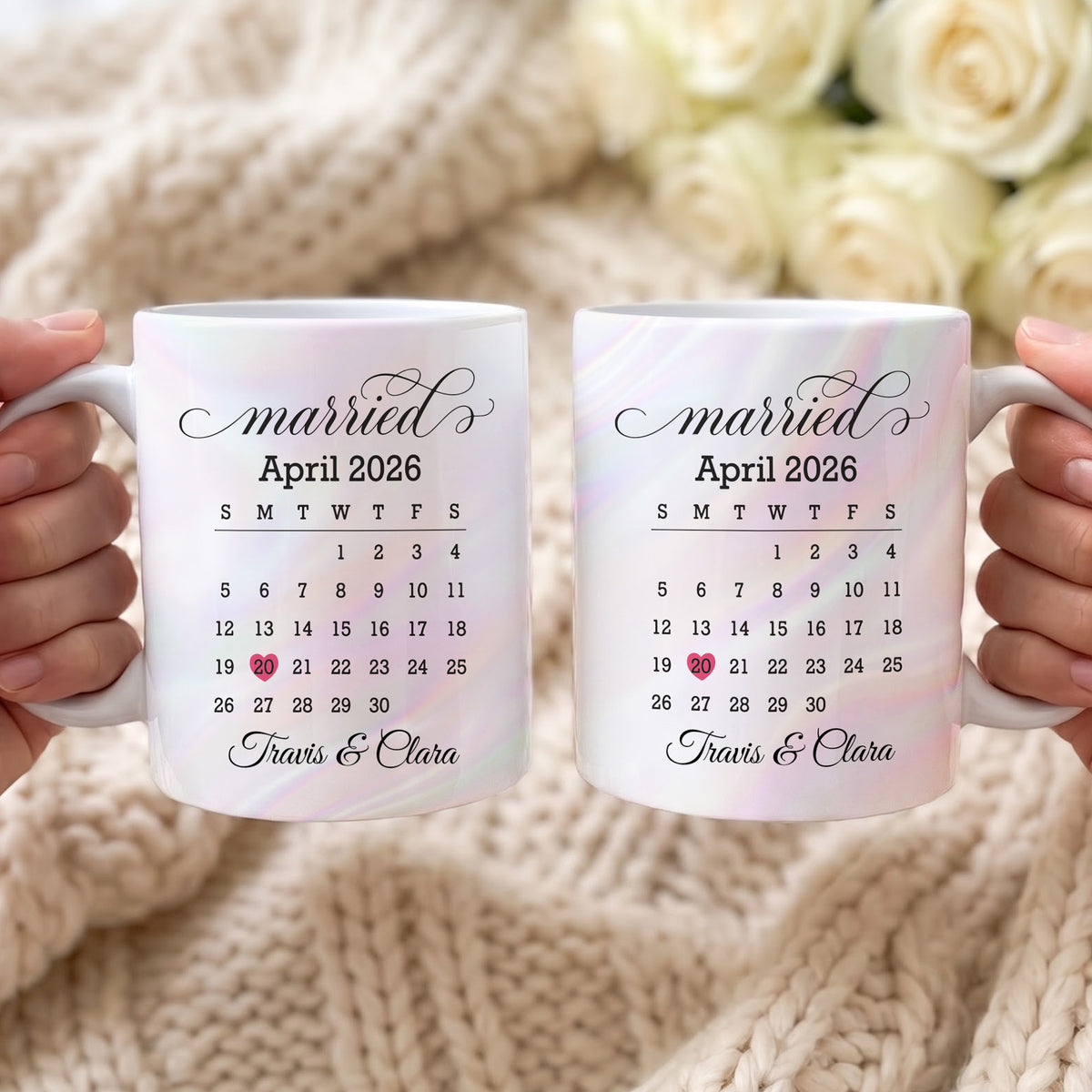Personalized Wedding Date Calendar Mug - Personalized Custom Coffee Mug - CPL001_MG