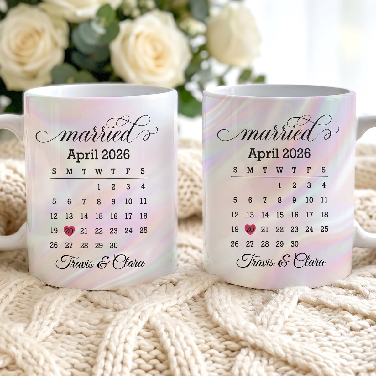 Personalized Wedding Date Calendar Mug - Personalized Custom Coffee Mug - CPL001_MG