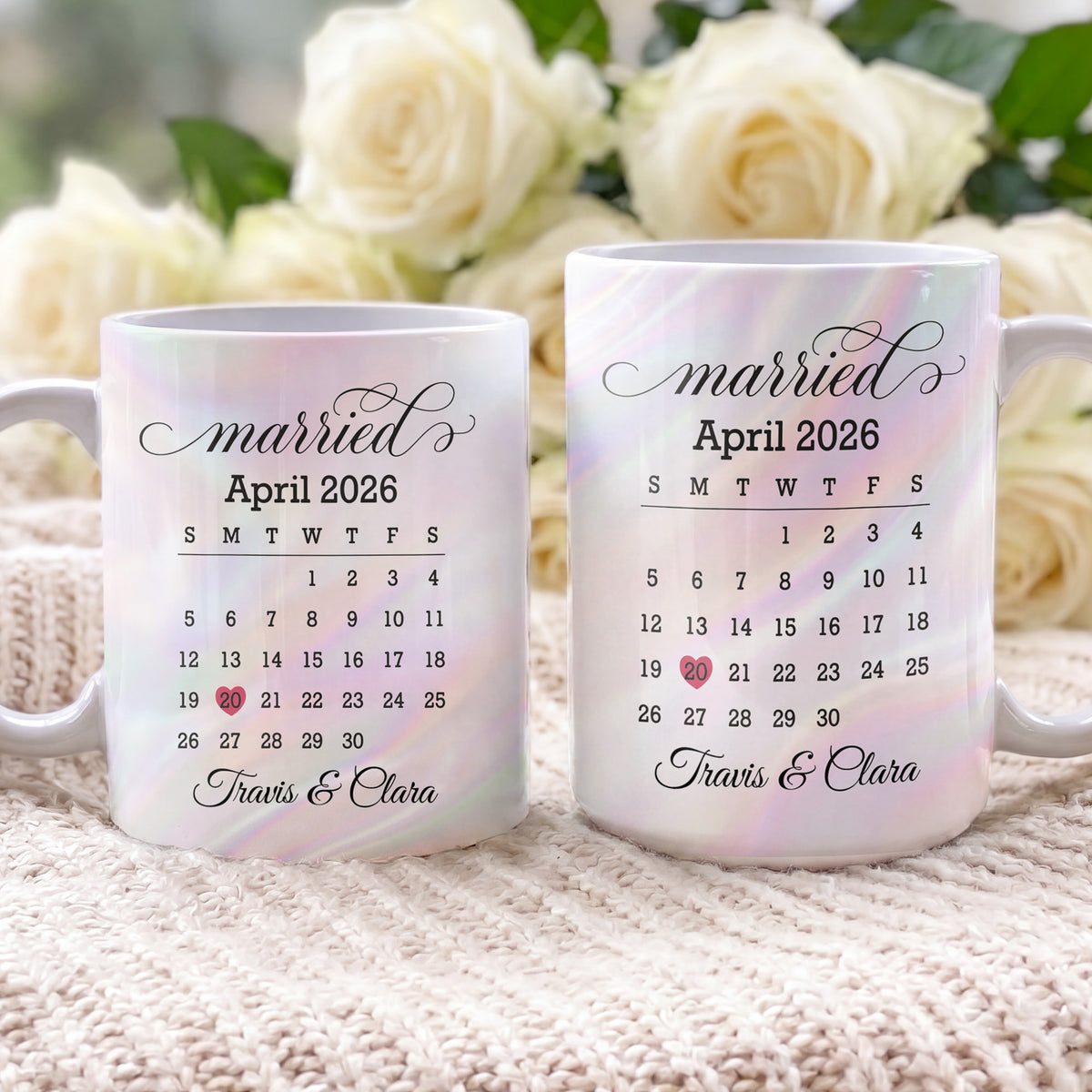 Personalized Wedding Date Calendar Mug - Personalized Custom Coffee Mug - CPL001_MG