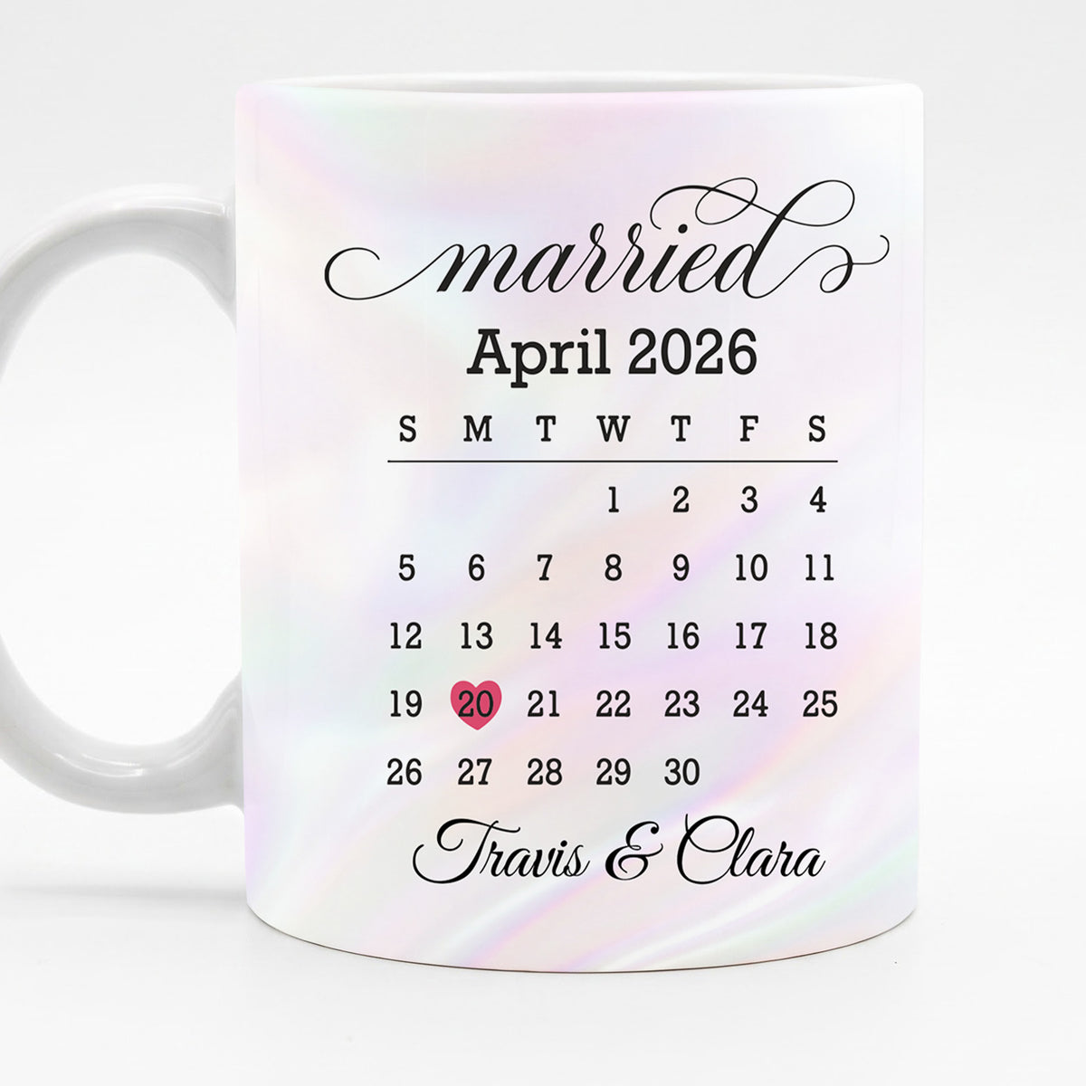 Personalized Wedding Date Calendar Mug - Personalized Custom Coffee Mug - CPL001_MG