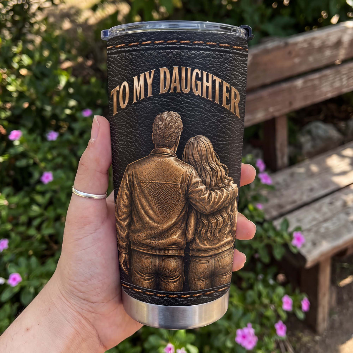 To My Daughter from Dad Personalized Gift - Custom Father Daughter Tumbler - Stainless Steel Tumbler 20oz - DAU002_TB