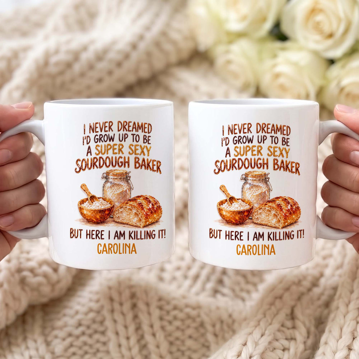 Personalized Super Sexy Sourdough Baker Mug – Funny Bread Baking Lover Gift With Custom Name – JBS006_MG