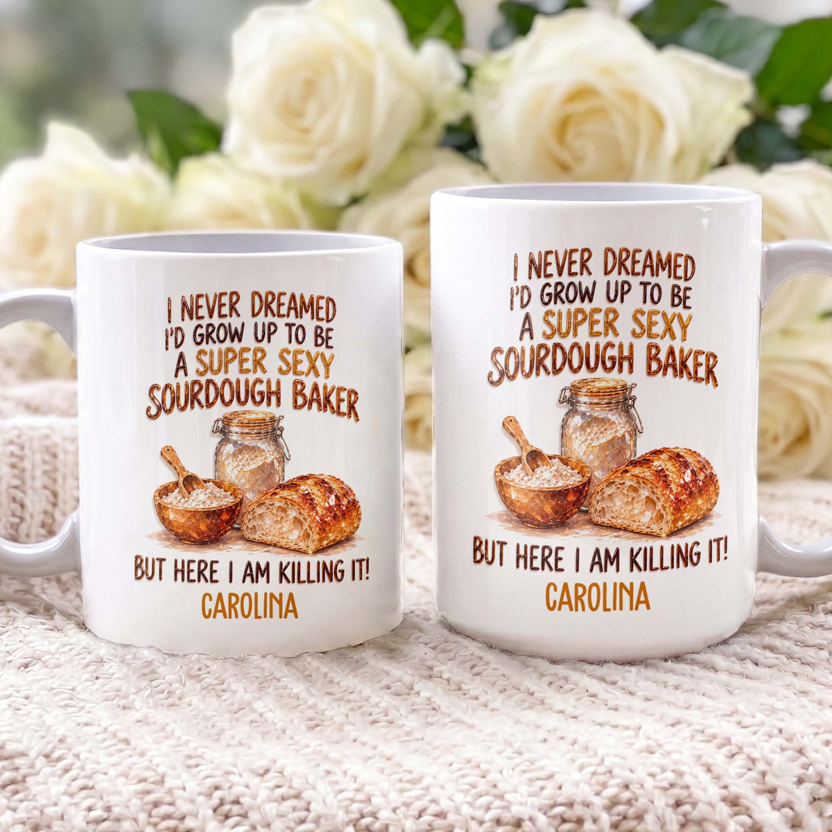 Personalized Super Sexy Sourdough Baker Mug – Funny Bread Baking Lover Gift With Custom Name – JBS006_MG
