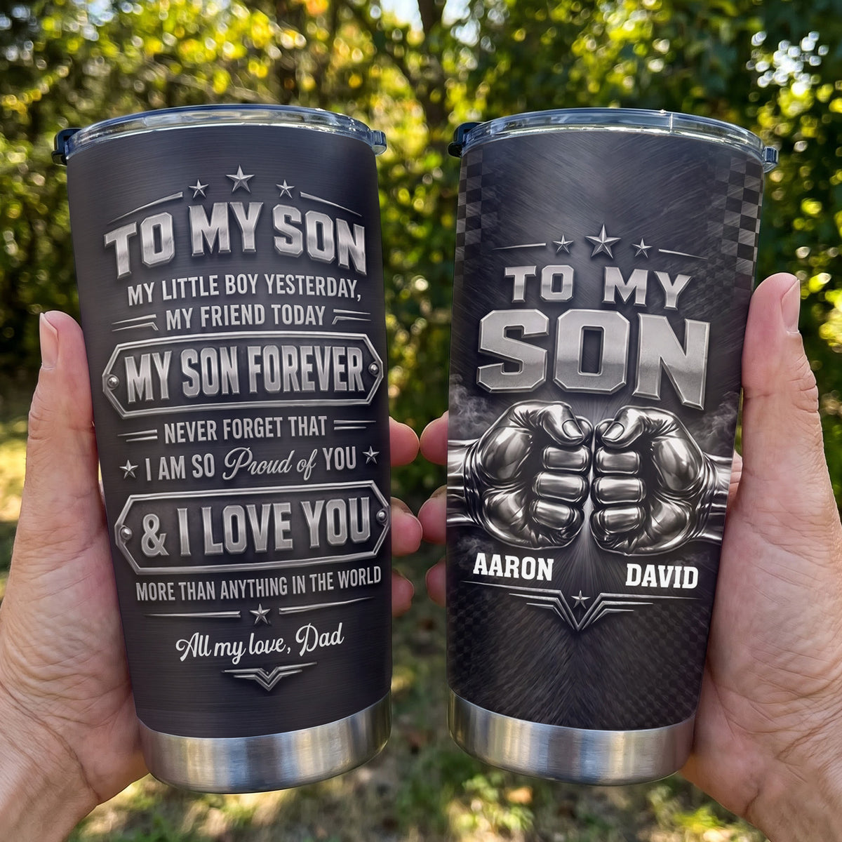 To My Son from Dad Personalized Gift - Personalized Custom Stainless Steel Tumbler 20oz - SON001_TB