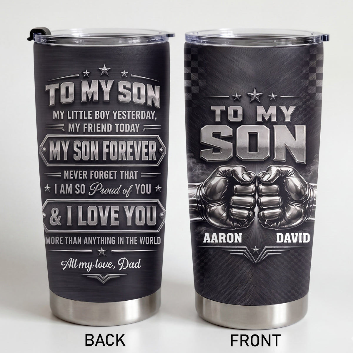 To My Son from Dad Personalized Gift - Personalized Custom Stainless Steel Tumbler 20oz - SON001_TB